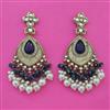 Indo Western Long Earring with Mehndi Plating