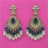 Indo Western Long Earring with Mehndi Plating