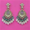 Indo Western Long Earring with Mehndi Plating