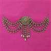 Indo Western Pearl Hair Brooch With Mehndi Plating