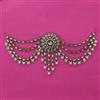 Indo Western Pearl Hair Brooch With Mehndi Plating