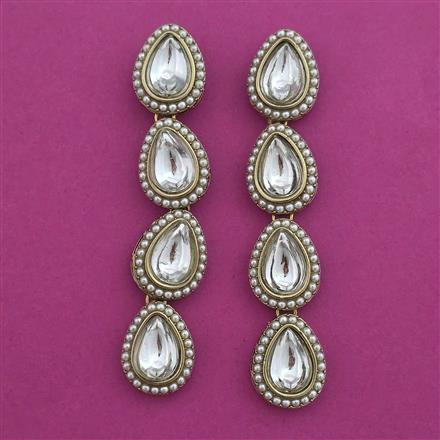 Indo Western Long Earring With Mehndi Plating