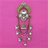 Indo Western Pearl Hair Brooch With Mehndi Plating
