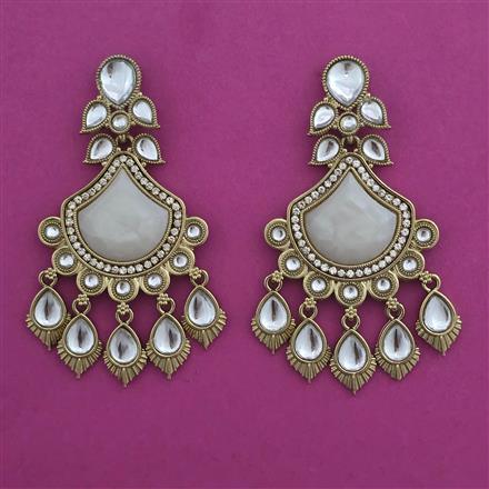 Indo Western Long Earring with Mehndi Plating