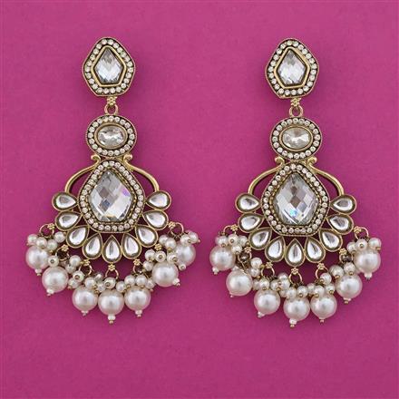 Indo Western Long Earring with Mehndi Plating