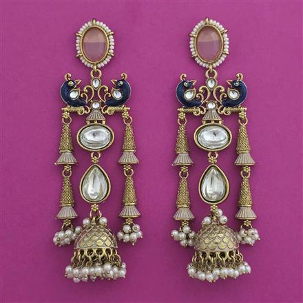 Indo Western Birds Earring with Mehndi Plating