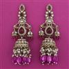 Indo Western Pearl Earring With Mehndi Plating