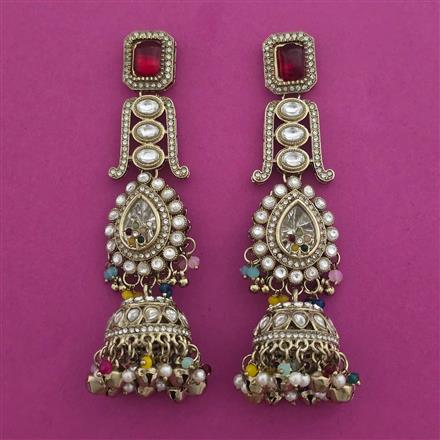 Indo Western Jhumki With Mehndi Plating
