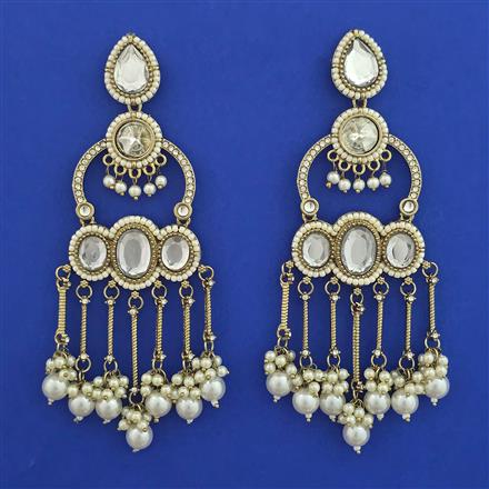 Indo Western Long Earring with Mehndi Plating