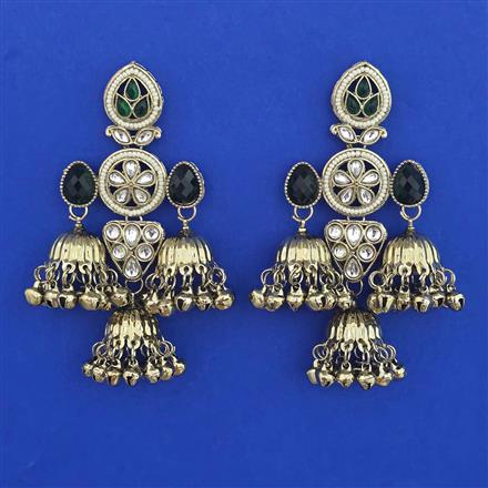 Indo Western Jhumki with Mehndi Plating