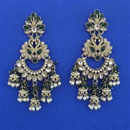 Indo Western Birds Earring with Mehndi Plating