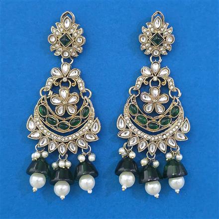 Indo Western Long Earring with Mehndi Plating