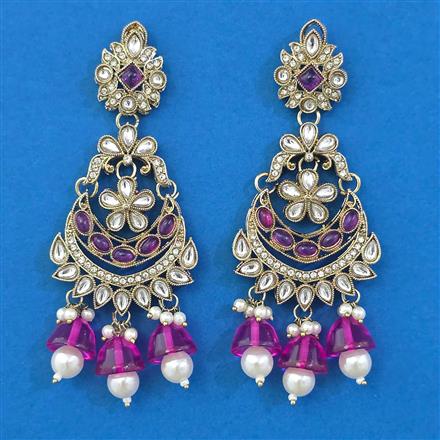 Indo Western Long Earring with Mehndi Plating