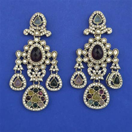 Indo Western Classic Earring with Mehndi Plating