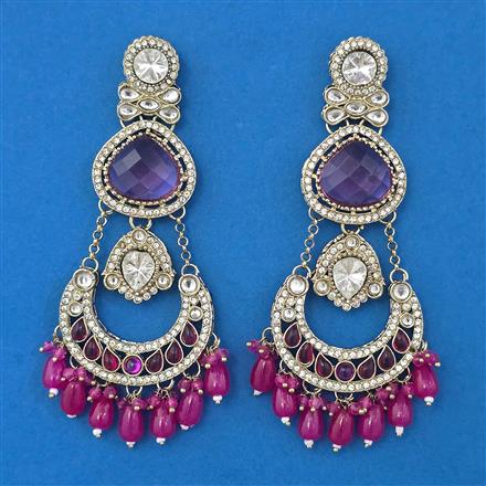Indo Western Chand Earring with Mehndi Plating