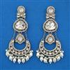 Indo Western Chand Earring with Mehndi Plating