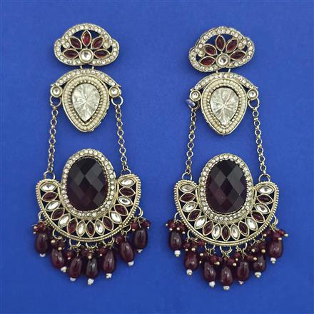 Indo Western Long Earring with Mehndi Plating