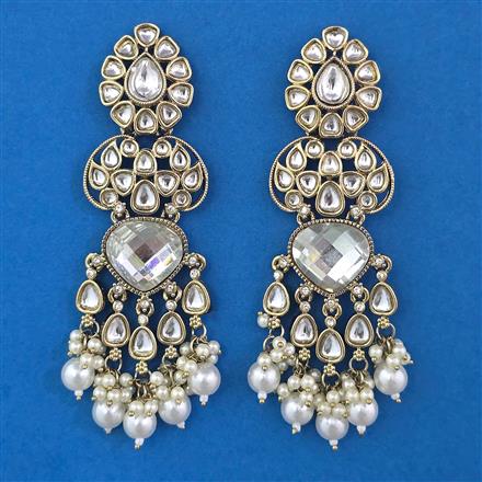 Indo Western Long Earring with Mehndi Plating