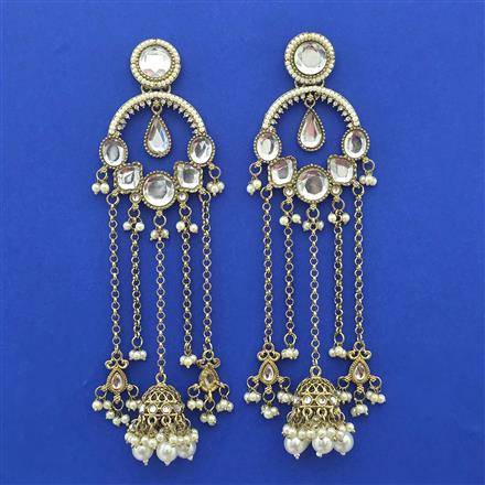 Indo Western Long Earring with Mehndi Plating
