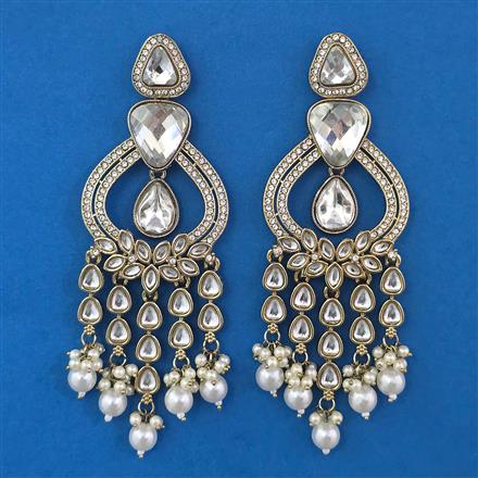 Indo Western Pearl Earring with Mehndi Plating