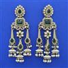 Indo Western Long Earring With Mehndi Plating