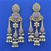 Indo Western Long Earring With Mehndi Plating