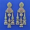Indo Western Long Earring With Mehndi Plating