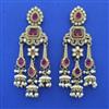 Indo Western Long Earring With Mehndi Plating