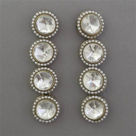 Indo Western Long Earring With Mehndi Plating