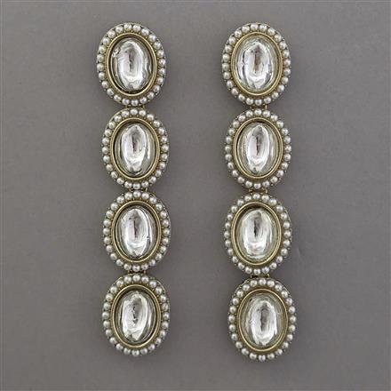 Indo Western Long Earring With Mehndi Plating