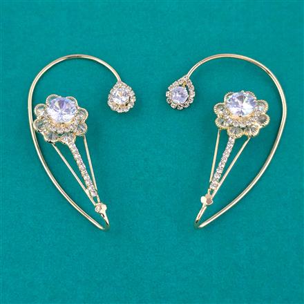 Indo Western Earcuff with Rhodium Plating Gold Plating