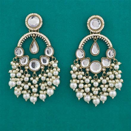 Indo Western Long Earring with Mehndi Plating