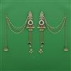Indo Western Long Earring with Mehndi Plating