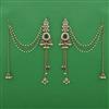 Indo Western Long Earring with Mehndi Plating