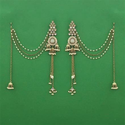 Indo Western Long Earring with Mehndi Plating