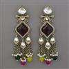 Indo Western Long Earring with Mehndi Plating