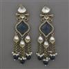 Indo Western Long Earring with Mehndi Plating