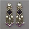 Indo Western Long Earring with Mehndi Plating