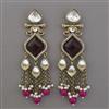 Indo Western Long Earring with Mehndi Plating