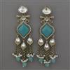 Indo Western Long Earring with Mehndi Plating