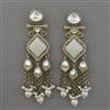 Indo Western Long Earring with Mehndi Plating