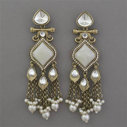 Indo Western Long Earring with Mehndi Plating