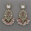 Indo Western Pearl Earring with Mehndi Plating