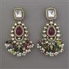 Indo Western Pearl Earring with Mehndi Plating