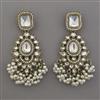 Indo Western Pearl Earring with Mehndi Plating