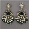 Indo Western Pearl Earring with Mehndi Plating