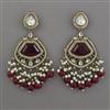 Indo Western Pearl Earring with Mehndi Plating