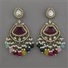 Indo Western Pearl Earring with Mehndi Plating
