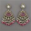 Indo Western Pearl Earring with Mehndi Plating