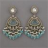 Indo Western Pearl Earring with Mehndi Plating